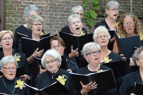 Vrouwen zijn aan het zingen in een koor