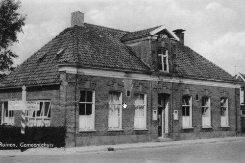 Historie Ruinen gemeentehuis, oude foto