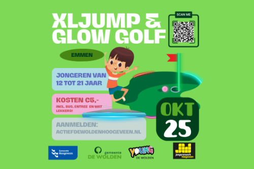 Promo jongeren activiteit xljump en glowgolf